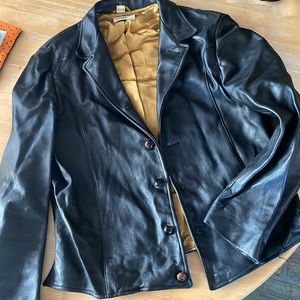 Black leather jacket size 40 regular.
